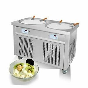 Commercial ETL NSF UL 55cm 22&#034; Double Round Pans Fried Ice Cream Roll