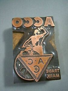 VINTAGE COPPER PRINTING PLATE PRINTERS BLOCK  ACCO