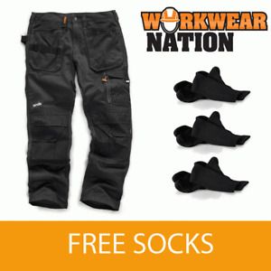 Scruffs 3D Trade Trouser Work Cordura Holster Pants Knee Pad Grey FREE SOCKS