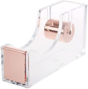 LUYIN Tape Dispenser,Clear Acrylic Tape Seat Tape Holder Square Office Tape Disp