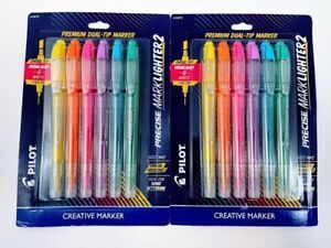 LOT OF TWO 6pk Pilot Precise Marklighter2 Dual Tip Markers, As Pictured 12 total