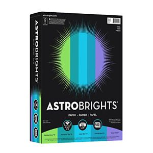 Astrobrights Color Paper, 8.5&#034; x 11&#034;, 24 lb/ 89 gsm,&#034;Cool&#034; 5-Color Assortment,