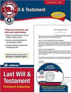 Adams Last Will  Testament Premium Collection, Forms and Instructions [CD and D