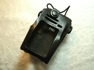 Motorola Black Leather Radio Pouch Holder 2130 PMLN4520A w Matching Clip On 1105