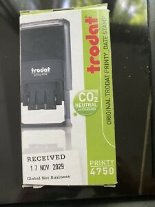 NEW TRODAT PRINTY 4750 SCANNED DATE STAMP SELF INKING RED IN BOX OFFICE SUPPLY