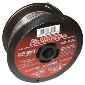 Fi-Shock FW-00018D Electric Fence Wire, 17 Ga Wire, 250 Ft L, Aluminum