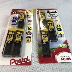 Pentel Super Hi-polymer 0.9mm Lead Refill - 0.90 Mm - Hb - Black - 3 Pack