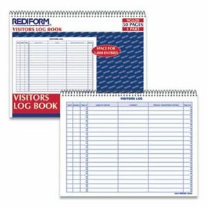 Rediform Visitors Log Book, Multicolor Cover, 11 x 8.5, 50 Pages (RED517397)