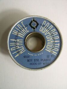 Vintage Alpha Wire 455A 12 ft Plastic Hook Up Wire Spool