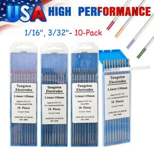 10PCS/Set TIG Welding Tungsten Rod Electrodes  (1/16&#034;, 3/32&#034;) by 6&#034; Length K7N9
