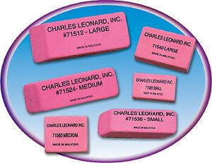 Charles Leonard CHL71524 24 per Box Pink Economy Wedge Erasers Medium