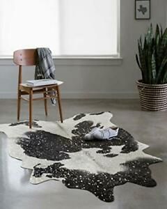 Loloi II Bryce Collection Faux Cowhide Area Rug 5&#039; x 6&#039;6&#034; Black/Silver