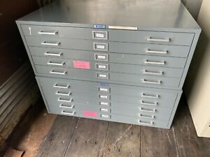 Vintage 5 Drawer Flat file Blueprint Cabinets 41&#034; w