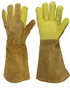 Heavy-duty Leather Gloves–Multi-use Hand &amp; Arm Protection for Welding, Animal