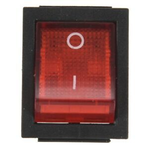 Red Light 4 Pin DPST ON/OFF Snap in Rocker Switch 15A/250V 20A/125V AC R3G8