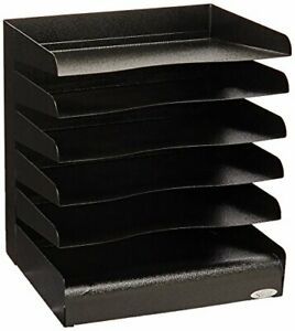 Safco Products Steel 6-Tier Horizontal Organizer 3128BL Black Powder Coat Fin...