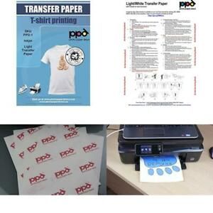 Ppd Inkjet Premium Iron-On White And Light Colored T Shirt Transfers Paper Ltr 8