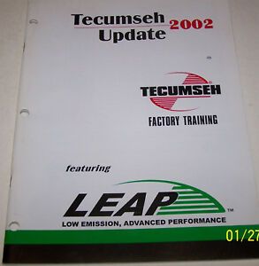 Tecumseh Technicians 2002 Factory Training Update Seminar Manual