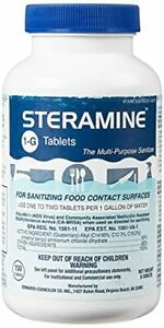 Steramine Quaternary Sanitizing Tablets Case of 6 Note