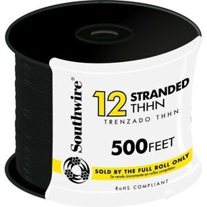 Southwire 500 Ft. 12 Copper Stranded Thhn Wire - Green