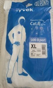 TYVEK 500Xpert Protective Suit Coverall Body DuPont CAT III PPE Hood Size XL