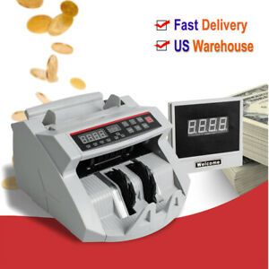 USA Money Bill Currency Counter Counting Machine Counterfeit Detector UV MG Cash