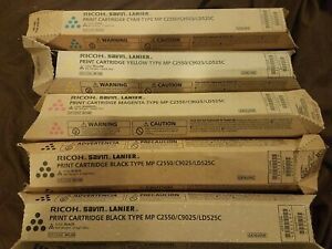 5 Genuine Ricoh MP C2550 C9025 LD525C CMYK Toner • 841280 841281 841282 841283