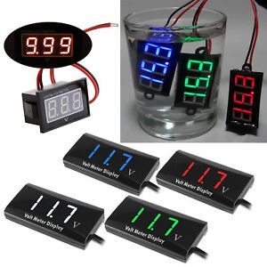 Waterproof 0.28&#034; DC 3.5-30V/ 8-16V Digital LED Voltmeter Volt Meter 12V Car Moto