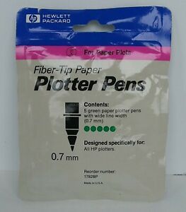 HP Green Fiber-Tip Paper Plotter Pens 17828P 0.7mm Pack Of 5 - New