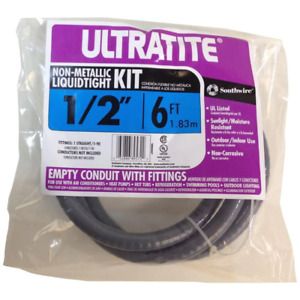 Southwire Flexible Metal Conduit 1/2 in. x 6 ft. Flexible Non-Metallic PVC