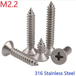 M2.2 316 Stainless Steel Flat Head Phillips Self Tapping Screws Wood Screws bolt