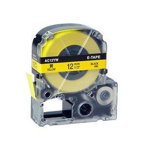 1PK Black on Yellow Compatible with Epson 212BYPX K-Sun KSun 212BY PX Tape 1/2&#034;