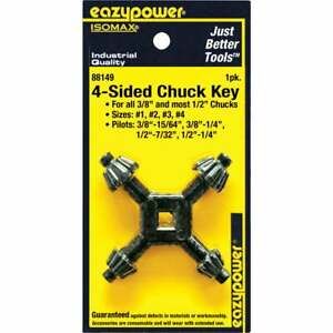 Eazypower 3/8 In. and 1/2 In. 4-Sided Chuck Key with 15/64 In., 1/4 In., 17/64