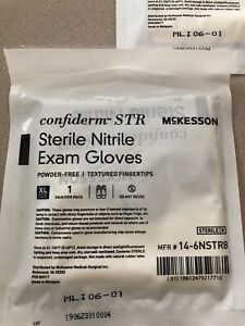Lot Of 10 XL McKesson Confiderm Nitrile Sterile Exam Gloves powder &amp; latex free