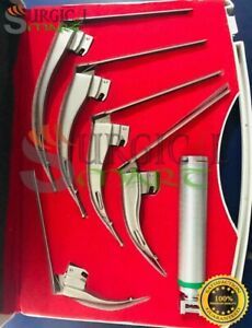 MCCOY FLEXI-TIP FIBEROPTIC LED Laryngoscope SET-BLADE # 1-2-3-4-5,MEDIUM.
