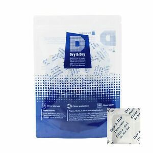 Dry &amp; Dry 1 Gram(100 Packets) Food Safe Silica Gel Packs Desiccants - Recharg...