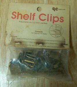 Qualcraft Shelf Clips - 12 Clips and 26 Nails - NEW