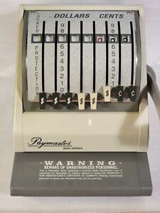 Paymaster 9000-8 Check Writer / Protector Beige  w/ Keys