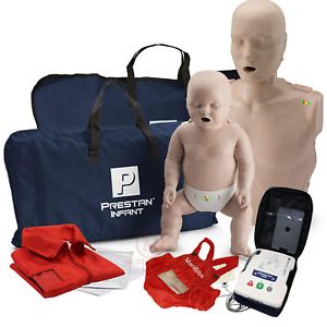 Adult and Infant CPR Manikin Kit with Feedback, Prestan UltraTrainer, and MCR Ac