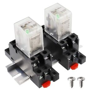 BNYZWOT JQX-13FL DC 24V Coil 8 Pin 10A DPDT LED Indicator Electromagnetic Power
