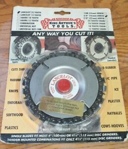 NOS KING ARTHUR&#039;S TOOLS LANCELOT CARVING BLADE FOR GRINDER 22 TOOTH 5/8” BORE