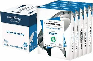 Hammermill Printer Paper, Great White 30% Recycled Paper, 8.5 x 11 - 5 Ream (2,5