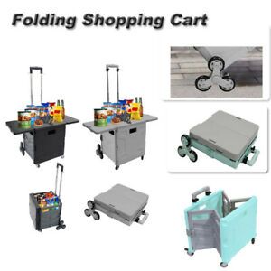 Generation Folding Shopping Cart Ladder Wheel 55L W/Small Table Cover Portable
