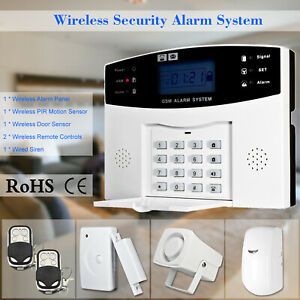 433MHz GSM SMS Wireless Home Burglar Security Alarm System Detector Sensor I0D6