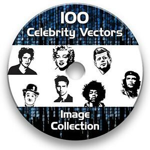 100 CELEBRITY VECTOR IMAGE COLLECTION EPS CLIPART VINYL PLOTTER CD