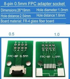 3 PCS 8 pin 0.5mm FPC/FFC adapter Flat cable Socket converter breakout board