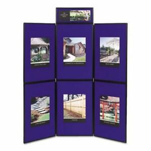 Quartet ShowIt Six-Panel Display System, Fabric, Blue/Gray (QRTSB93516Q)