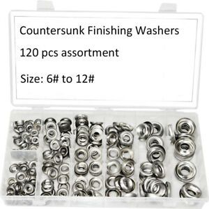 120X SCREW CUP WASHERS No.6,8,10,12 COUNTERSUNK SCREWS FINISHING STAINLESS STEEL