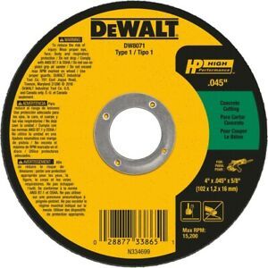 DeWalt 4 in.   D X 5/8 in.   S Fiberglass Cut-Off Wheel