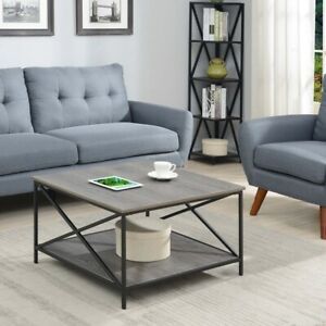 Tucson Metal Square Coffee Table , Weathered Gray